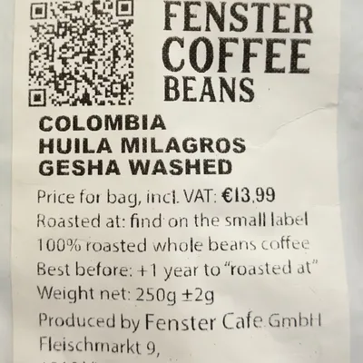 Ghesha Washed by Fenster Cafe